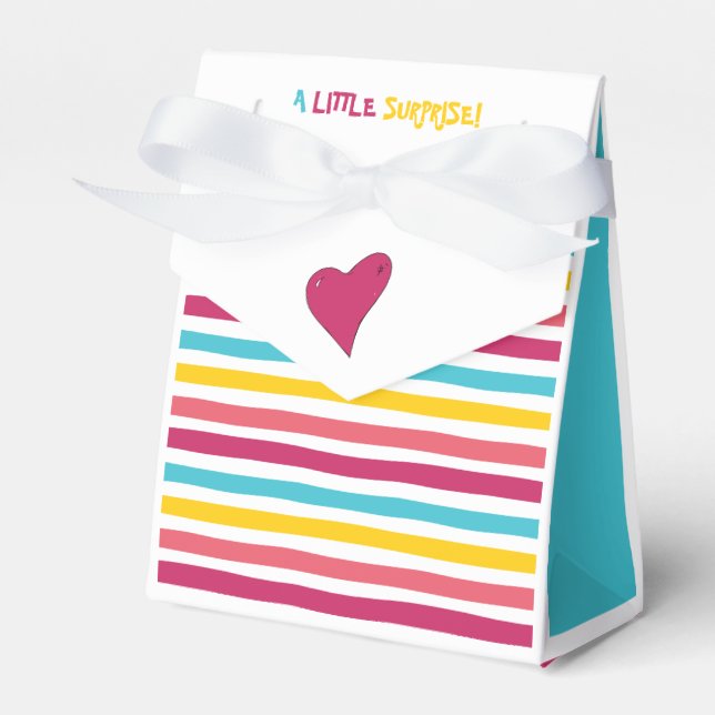 A little Surprise! Striped Candy Fun Cute Gift Bag Favor Box (Front Side)
