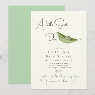 A Little Sweet Pea Baby Shower Invitation