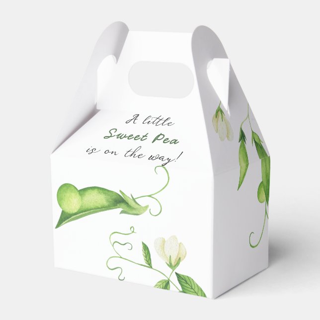 A Little Sweet Pea Is On The Way Baby Shower Favor Box (Front Side)