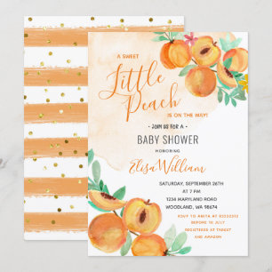 A Little Sweet Peach is on the Way Baby Shower Invitation