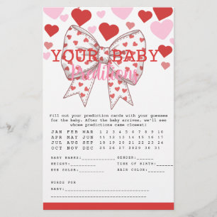 A Little Sweetheart Baby Prediction Game card