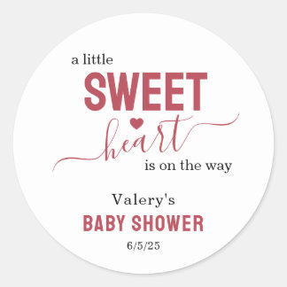 A little sweetheart Baby Shower Classic Round Sticker