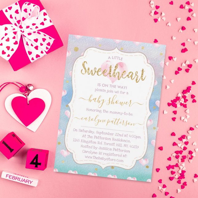 A Little Sweetheart Baby Shower Invitation (Creator Uploaded)