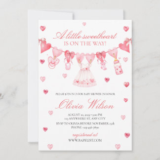 A little sweetheart Baby Shower Invitation