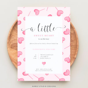 A Little Sweetheart Girl Baby Shower Invitation