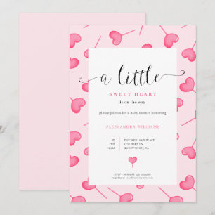 A Little Sweetheart Girl Baby Shower Invitation