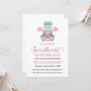 a little sweetheart is on the way baby shower invitation
