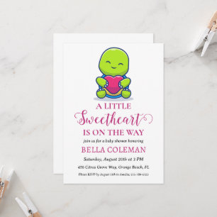 a little sweetheart is on the way baby shower invitation