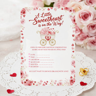 A Little Sweetheart is on the Way Baby Shower  Invitation
