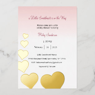 A Little Sweetheart is on the Way Invitation