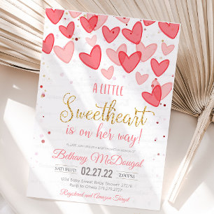 A Little Sweetheart Valentine Baby Is on her way  Invitation