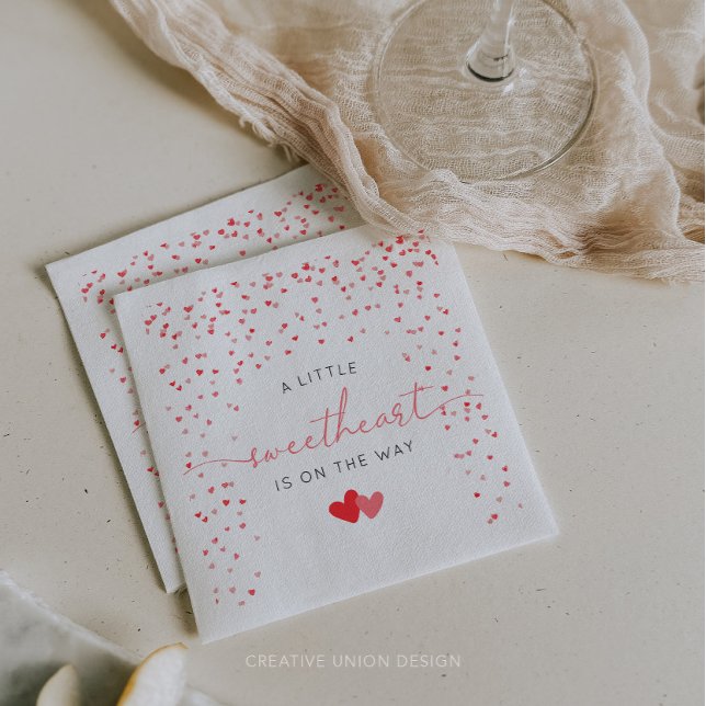 A Little Sweetheart Valentine Baby Shower Napkins (little sweetheart baby shower)