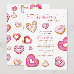 A little sweetheart valentine doughnuts invitation