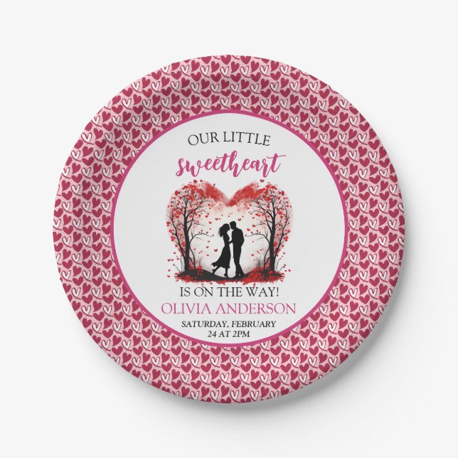 A Little Sweetheart Valentine Paper Plate (Front)