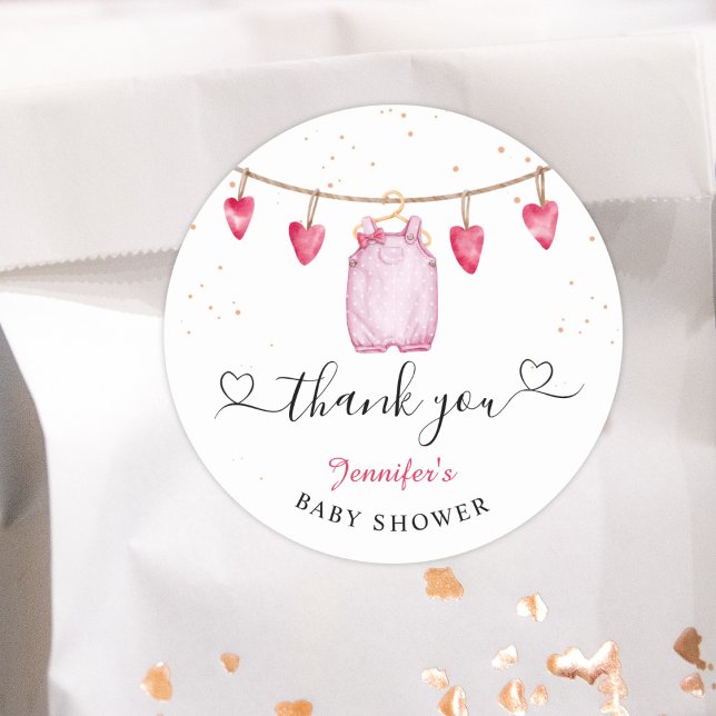 A Little Sweetheart | Valentine's Baby Shower  Classic Round Sticker (Creator Uploaded)