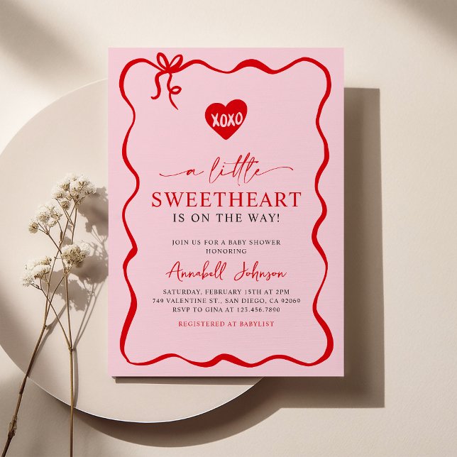 A Little Sweetheart Valentine's Baby Shower Invitation (Creator Uploaded)