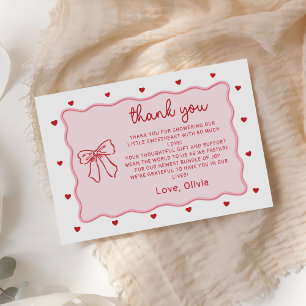 A Little Sweetheart Valentine's Baby Shower Thank You Card