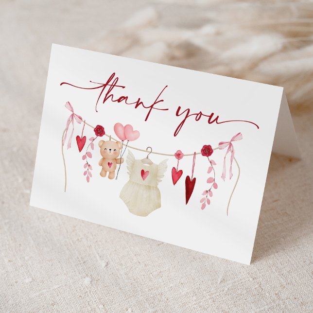 A Little Sweetheart Valentine's Baby Shower  Thank You Card (Creator Uploaded)