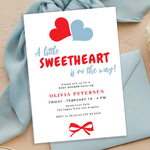 A little sweetheart Valentines boy baby shower Invitation