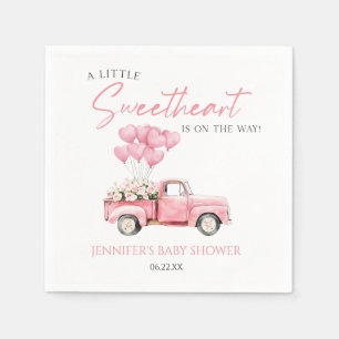 A Little Sweetheart Valentine's Day Baby Shower Napkin