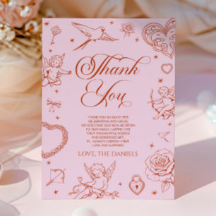 A Little Sweetheart Valentine's Day Baby Shower Thank You Card