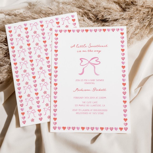 A Little Sweetheart Whimsical Baby Shower Invitation (Creator Uploaded)