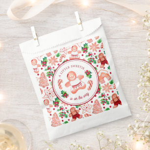 A Little Sweetie Gingerbread Christmas Baby Shower Favour Bag