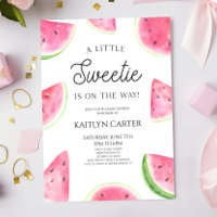 A Little Sweetie Pink Green Watermelon Baby Shower