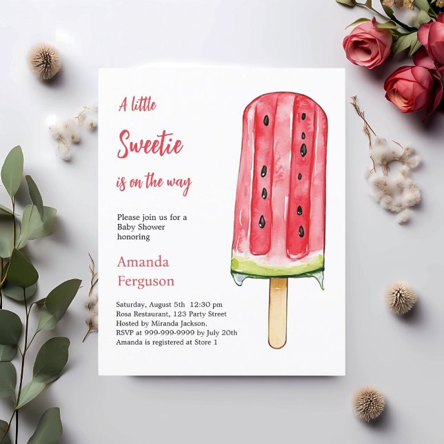 A little Sweetie watermelon Baby Shower invitation (Creator Uploaded)