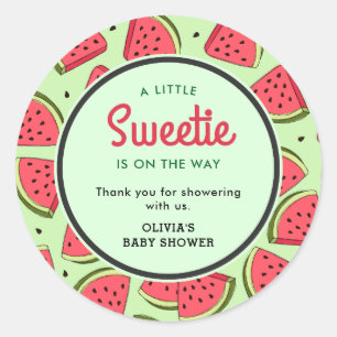 A Little Sweetie Watermelon Baby Shower Thank You Classic Round Sticker