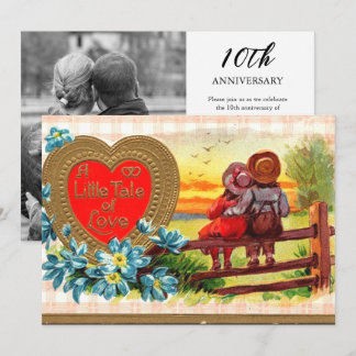A Little Tale of Love Vintage Wedding Anniversary Invitation