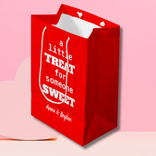 A Little Treat For Someone Sweet   Red Valentine Medium Gift Bag