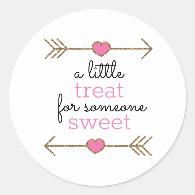 a Little Treat for Someone Sweet Valentine's Day Classic Round Sticker (Front)