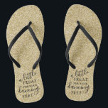 A Little Treat For Your Dancing Feet- Gold Glitter Flip Flops<br><div class="desc">Celebrate in style with these trendy wedding flip flops. This design is easy to personalize with your own wording and your guests will be thrilled when they receive these fabulous party favours.</div>