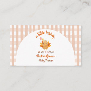 A little turkey Baby Shower Enclosure Card