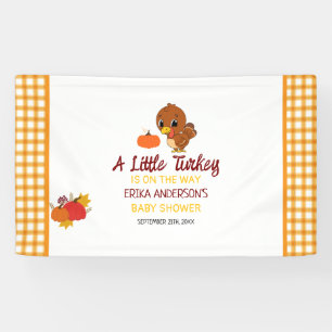 A Little Turkey Baby Shower Fall Thanksgiving Banner