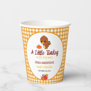 A Little Turkey Baby Shower Fall Thanksgiving  Paper Cups