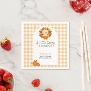 A Little Turkey Baby Shower Thanksgiving Napkin