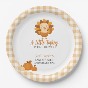 A Little Turkey Baby Shower Thanksgiving Paper Plate