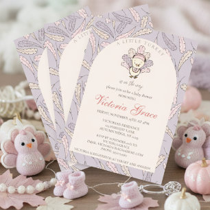 A Little Turkey is on the Way Autumn Baby Shower Invitation