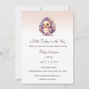 A Little Turkey is on the Way Invitation, Thanks Invitation