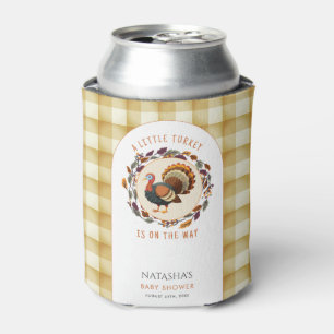 A Little Turkey Thanksgiving Fall Baby Shower Can Cooler