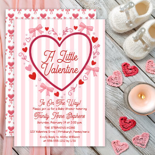A Little Valentine Coquette Girl Baby Shower Invitation