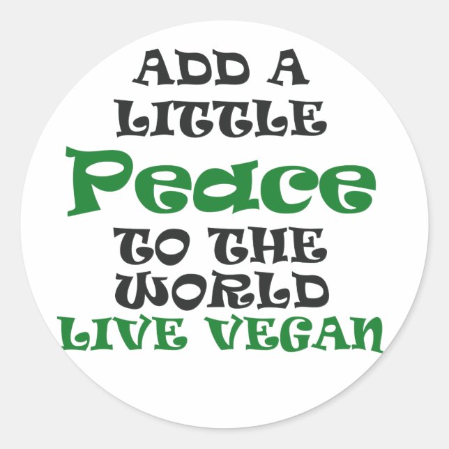 A Little Vegan Peace Stickers (Front)