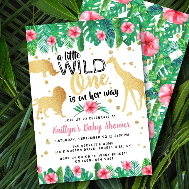A Little Wild One Is On Her Way Girls Baby Shower Invitation (Creator Uploaded)