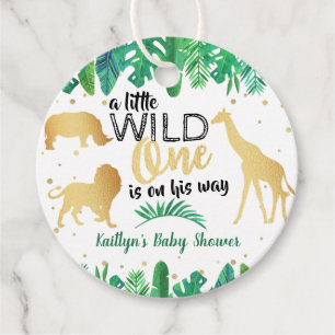 A Little Wild One Is On His Way Boys Baby Shower F Favour Tags