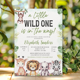 A Little Wild One is On the Way - Baby shower boy Invitation