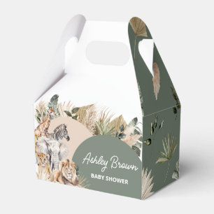 A Little Wild One Safari Animals Baby Shower Favor Box