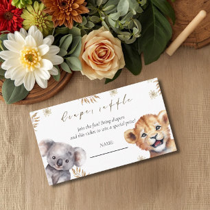 A Little Wild One Safari Baby Animals Baby shower Enclosure Card