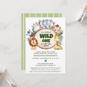 A Little Wild One Safari Baby Shower Invitation